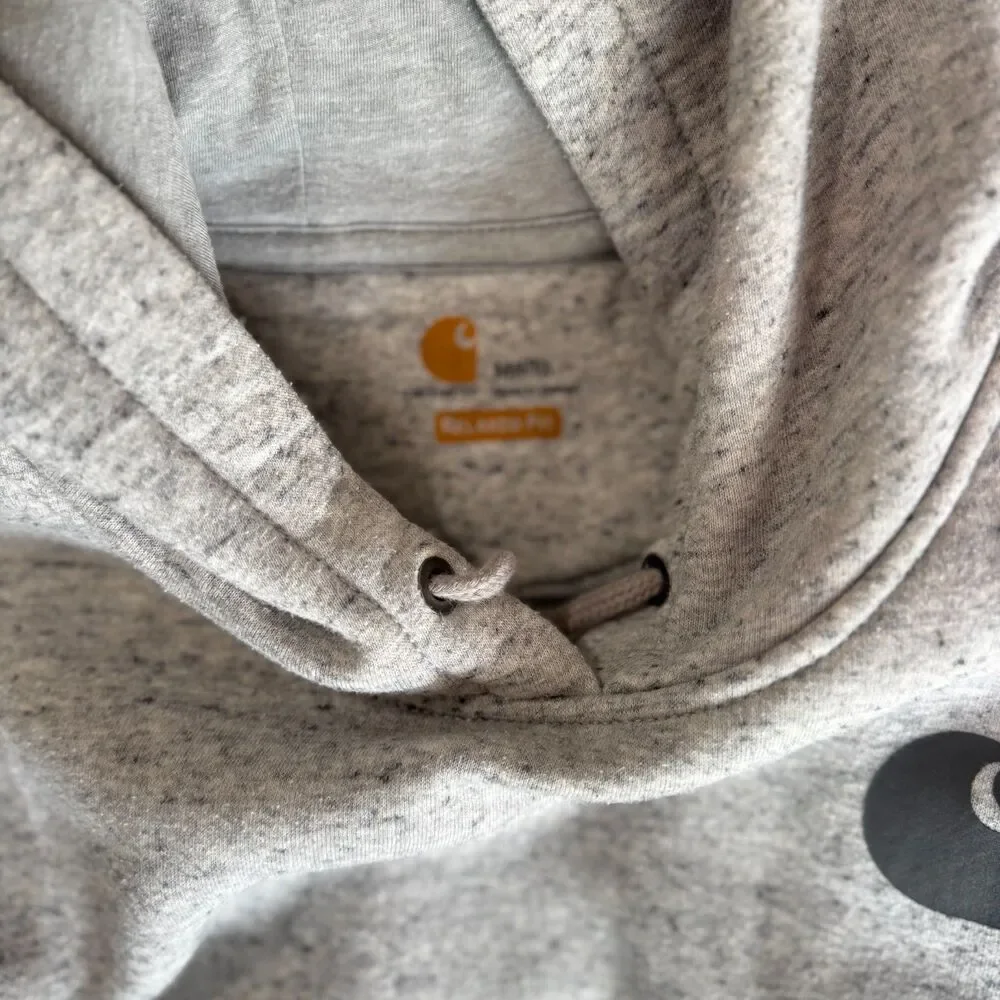 Carhartt Women’s ICONIC CLARKSBURG LOGO SWEATSHIRT Sz M Asphalt Heather